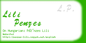 lili penzes business card